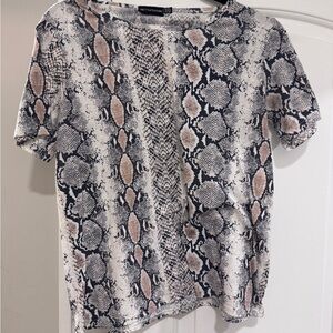 PrettyLittleThing Snake Print Short Sleeve Top